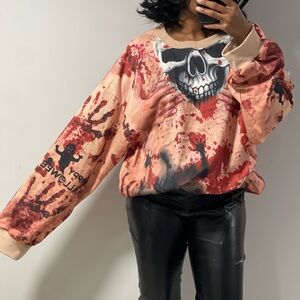 Spooky skull crewneck sweater